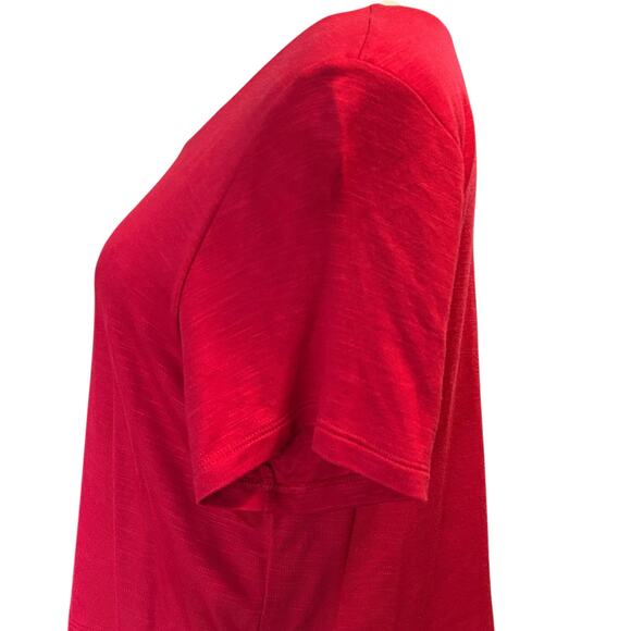 J. Jill Sangria Red Knit Layered Button Down Back Dress Size M Flowy Pockets - Picture 9 of 13